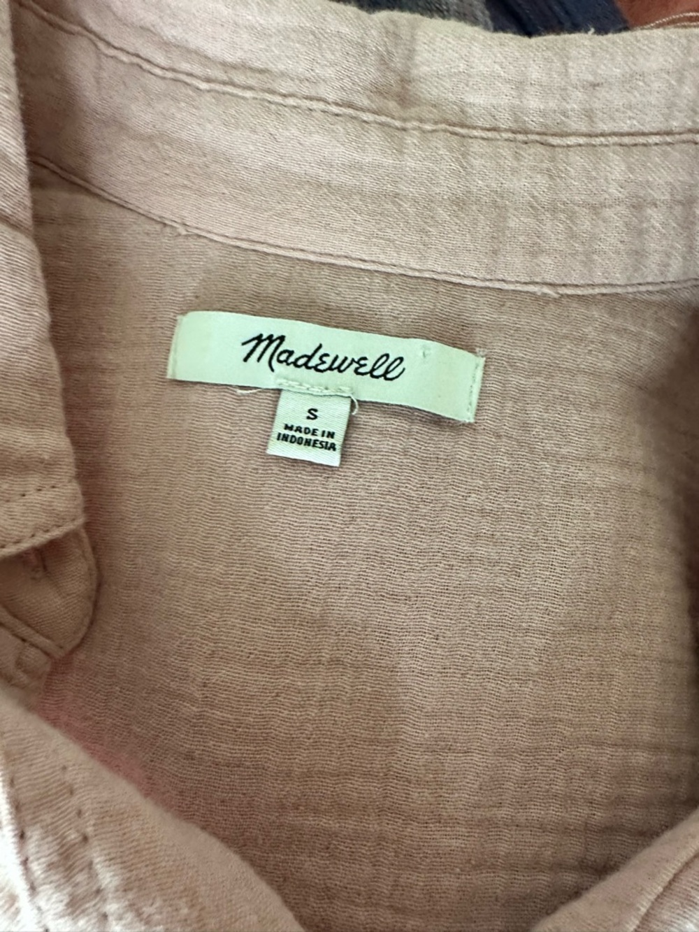 Madewell Pink Double Pocket Gauze Short Sleeve Button Down Shirt Size S - Picture 4 of 4